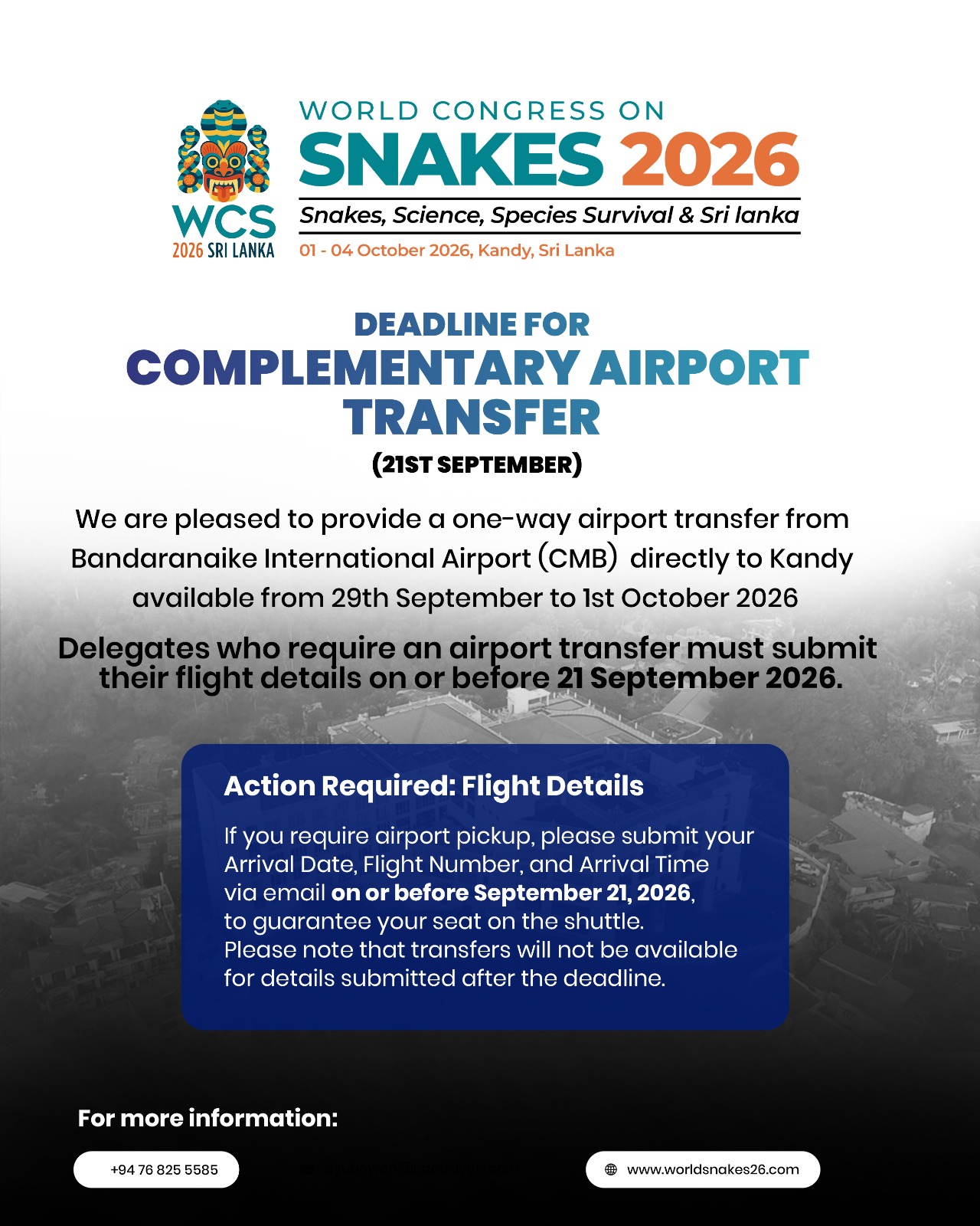 WCS 2026 Airport Transfer Official Flyer